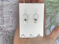 'Northern Snowshoe' Dangle Earrings. Sterling Silver wire, bent and hammered, with attached 'Black Diamond' Swarovski Crystals. Customise with choice of Swarovski Crystal Colour (See chart in this photo album).