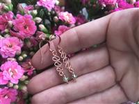 Dainty Copper Dangle Earrings, hand bent with tarnish resistant copper wire and 'Erinite' Swarovski Crystals. Customize with your choice of Crystal colour (see chart in this photo album).