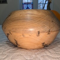 Curly Maple vessel with fractal images