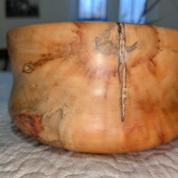 Flaming Box elder Burl small fruit/salad bowl