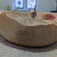 Large Flaming Box Elder Burl Platter/fruit bowl