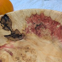 Large Flaming Box Elder Burl Platter/fruit bowl