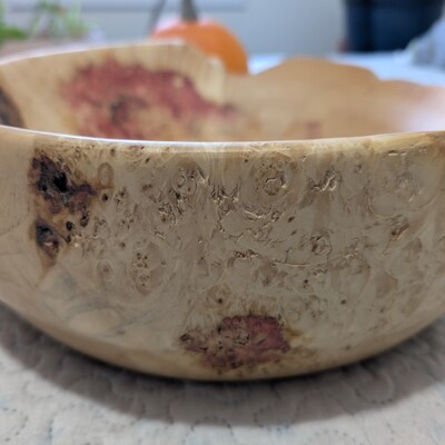 Large Flaming Box Elder Burl Platter/fruit bowl