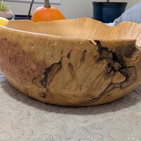 Large Flaming Box Elder Burl Platter/fruit bowl