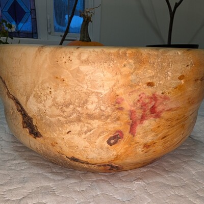 Flaming Box elder burl decorative bowl