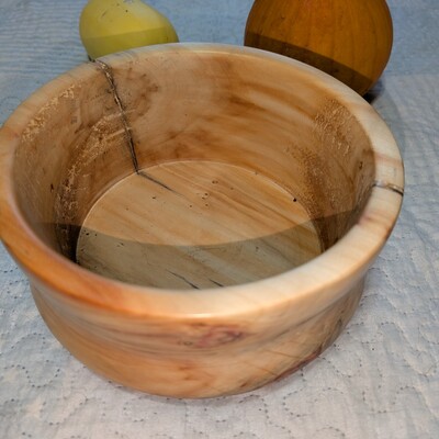 Flaming Box elder Burl small fruit/salad bowl