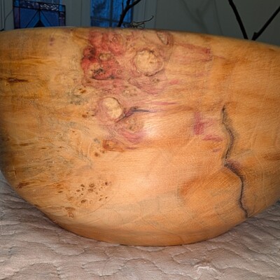 Flaming Box elder burl decorative bowl