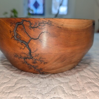 small stained birch yarn bowl