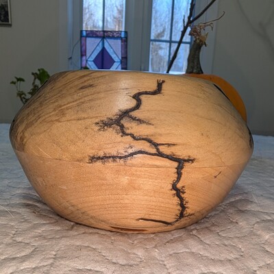 Curly Maple vessel with fractal images