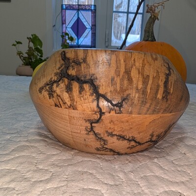 Curly Maple vessel with fractal images