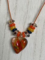 orange heart necklace
