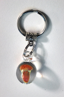 Tan glass mushroom key chain