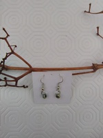 Gun metal glass single bead earrings